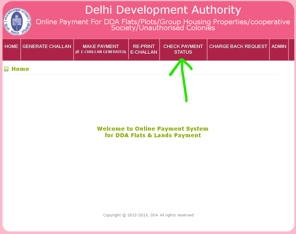 DDA Payment Status Check Step 1