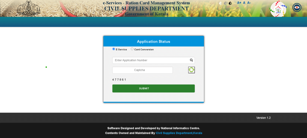 Kerala Ration Card Status Check Step 2