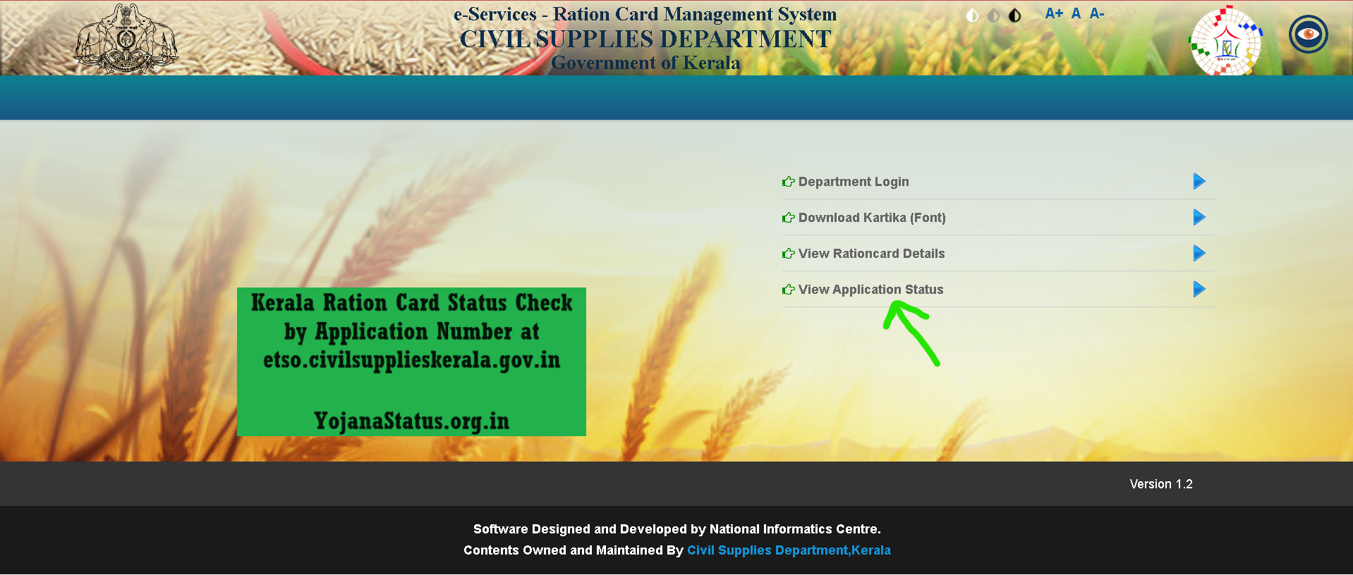 Kerala Ration Card Status Check by Application Number at etso.civilsupplieskerala.gov.in