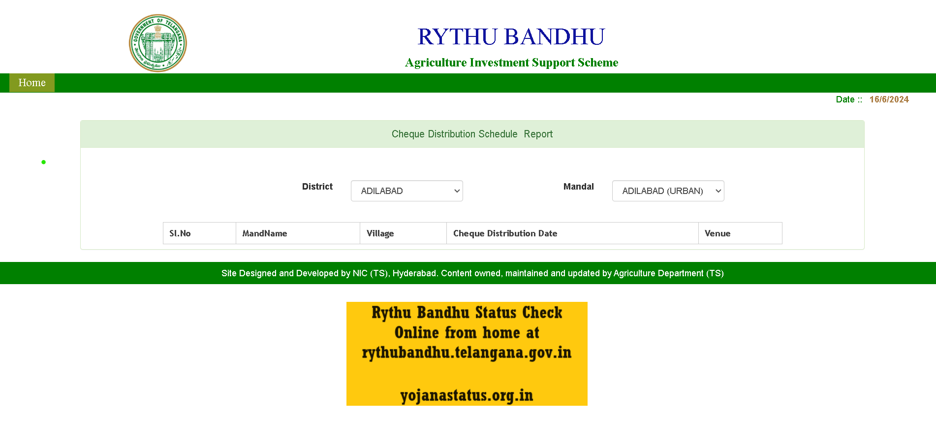 Rythu Bandhu Status Check Online from home at rythubandhu.telangana.gov.in