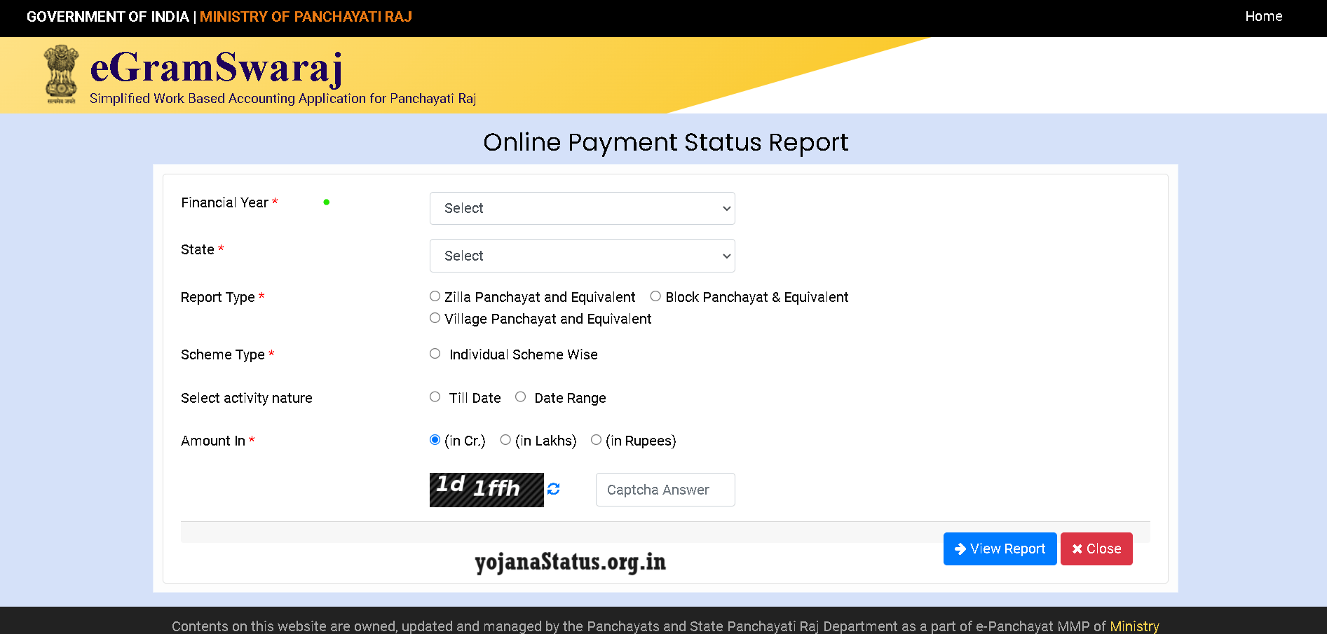 E-gram Swaraj Payment Status Check Online at egramswaraj.gov.in